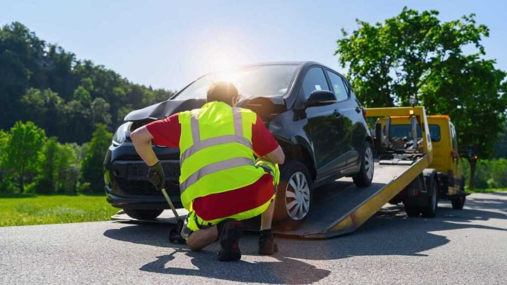 emergency flatbed tow truck