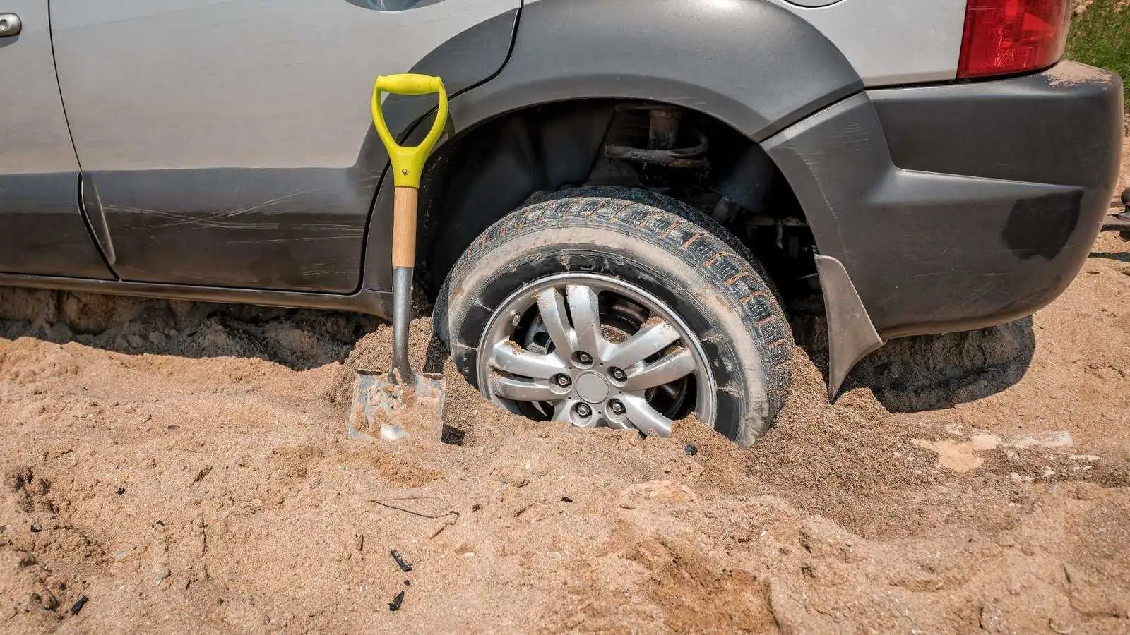 car stuck in sand